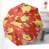 Winnie the Pooh, Hearts Automatic Opening and Closing Umbrella - 8 Ribs Portable Folding Umbrella with Plastic Handle, Suitable for Leisure