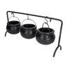Halloween Cauldron Decorations ABS Iron Flame Pattern Mysterious Black Witches Candy Bucket for