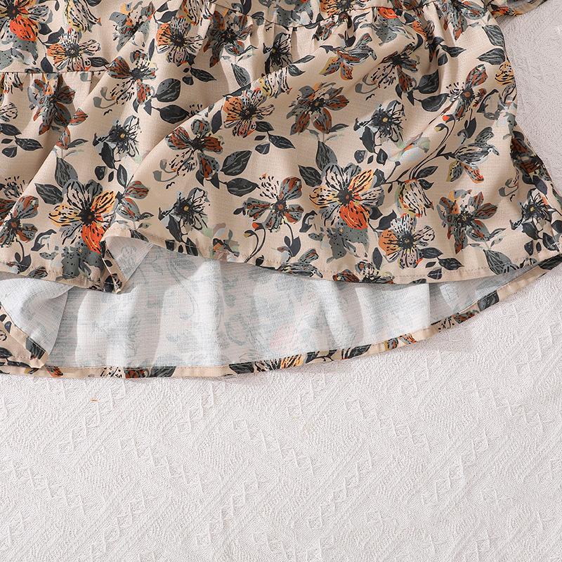 2025 Autumn/Winter European & American Girls' Long-sleeve Casual Princess Dress - Elegant & Printed