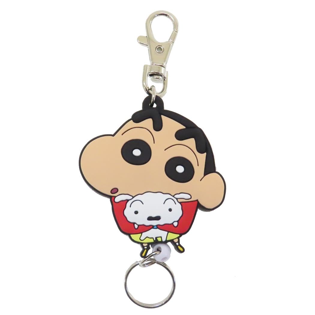

SK Japan Crayon Shin-chan Rubber Reel Keychain Shin-chan & Shiro
