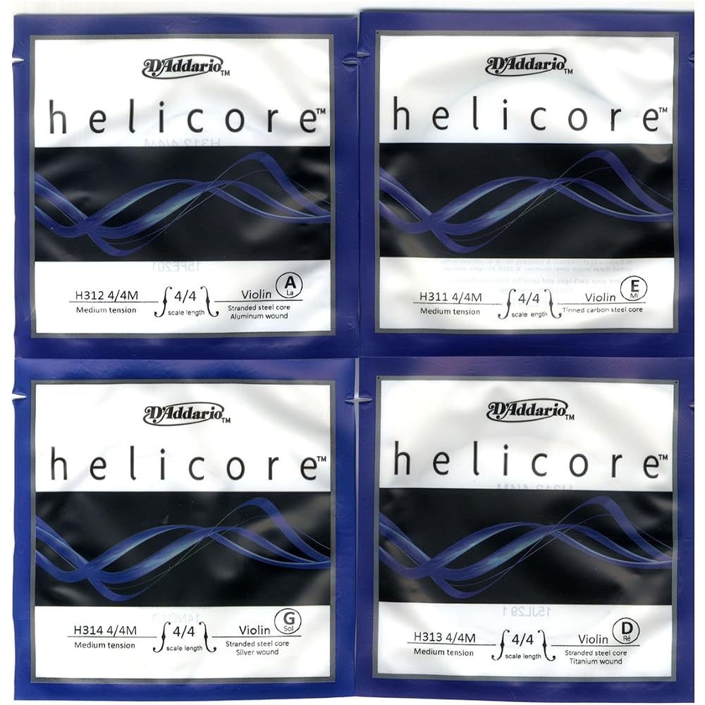 D Addario Helicore String Set (E, A, D, and G) for Violin (H310)