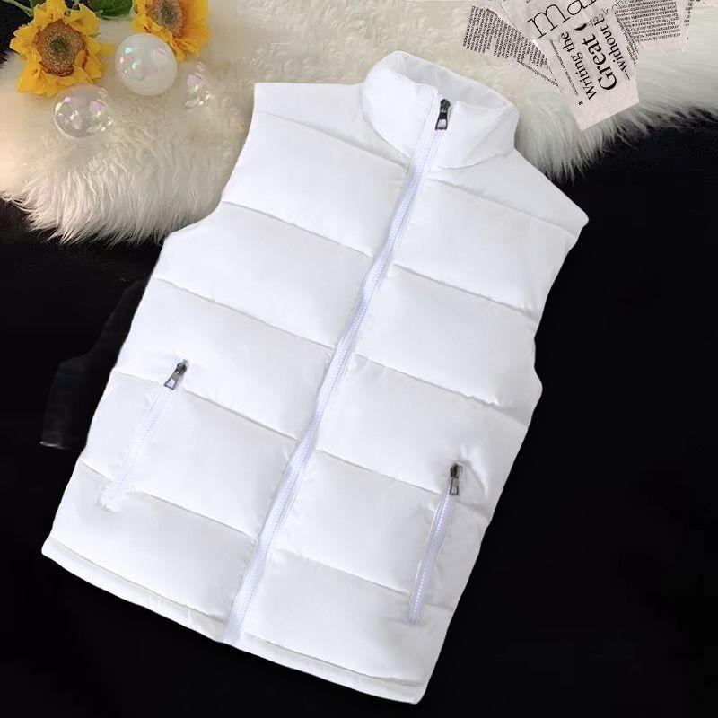 Men's Thermal Cotton Vest Spring Autumn Stand Collar Thickened Outer Vest Down Cotton Sleeveless Jacket