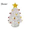 Festive Desktop Ornament Glazed Glass Christmas Tree Figurine, Handcrafted Modern Holiday Table Centerpiece for Display, Colorful Decorative Figurine