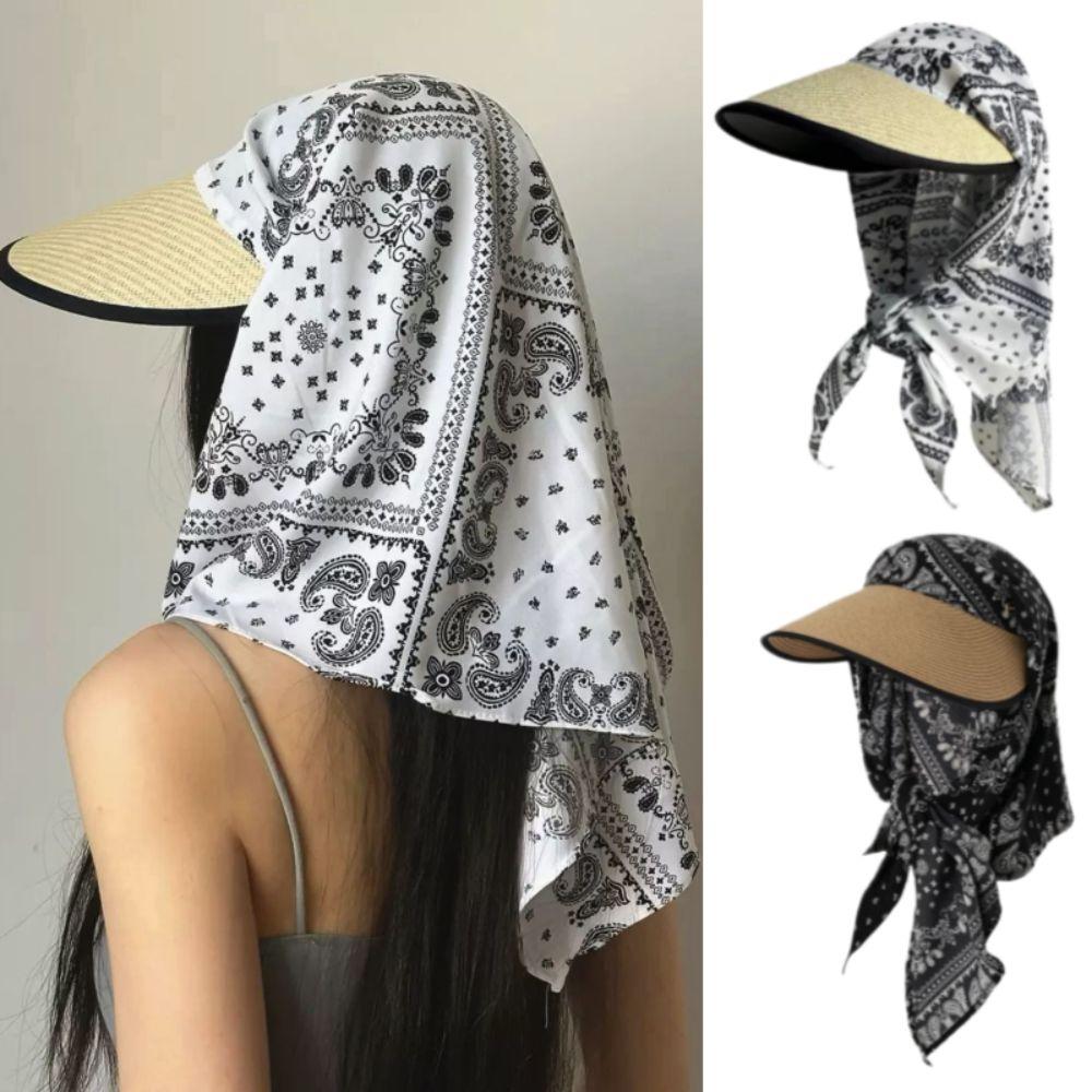 Polka Dots Beach Sun Hat UV Protection Bucket Hat Trendy Women's Headscarf Hat Summer Outdoor