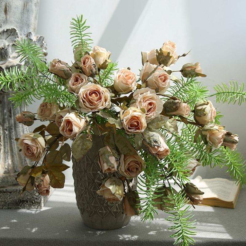 Vintage Styles Rose BouquetRose Flower Props Beautifully Crafted Fakes Flower Ornament Realistic Flower for Indoor Decor