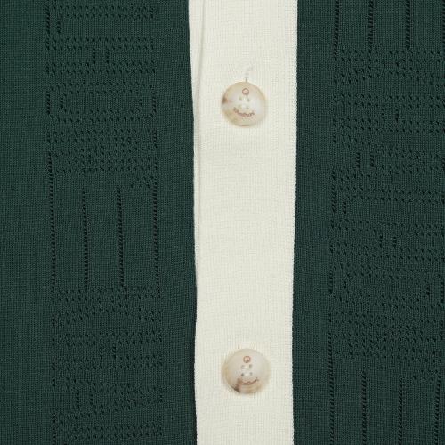 KHALHON Curly Collar Knit Sweater (Dark Green)