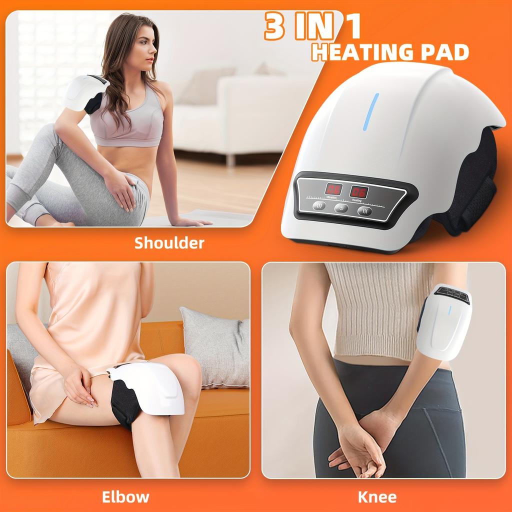 Knie-Massagegerät mit Wärme, 9 Heizmodi & 9 Vibrationsgeschwindigkeiten, Heizkissen für Gelenke, Muskeln und Knie, Massagegerät zur Knieentspannung, Geschenk für Mann Frau