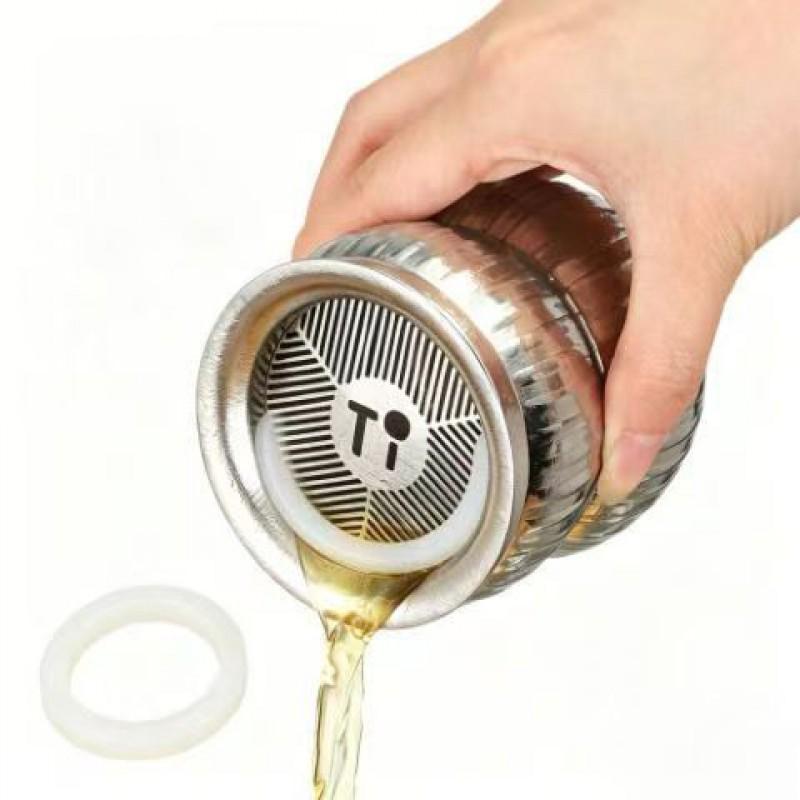 Pure Titanium Travel Tea Set Double-Wall Insulated Portable Teapot With Two Cups 200ml Minimalist Nordic Style