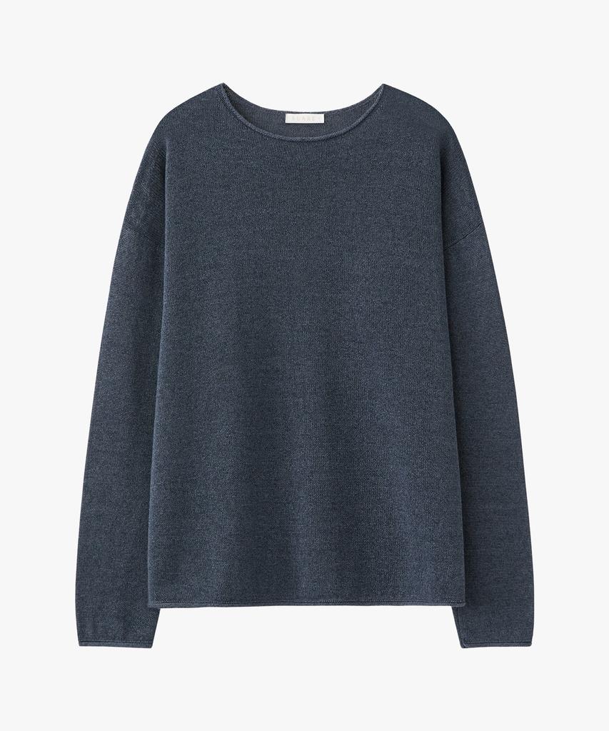 SUARE WOMEN Paper Cotton Oversized Sleeve Knit Charcoal Blue