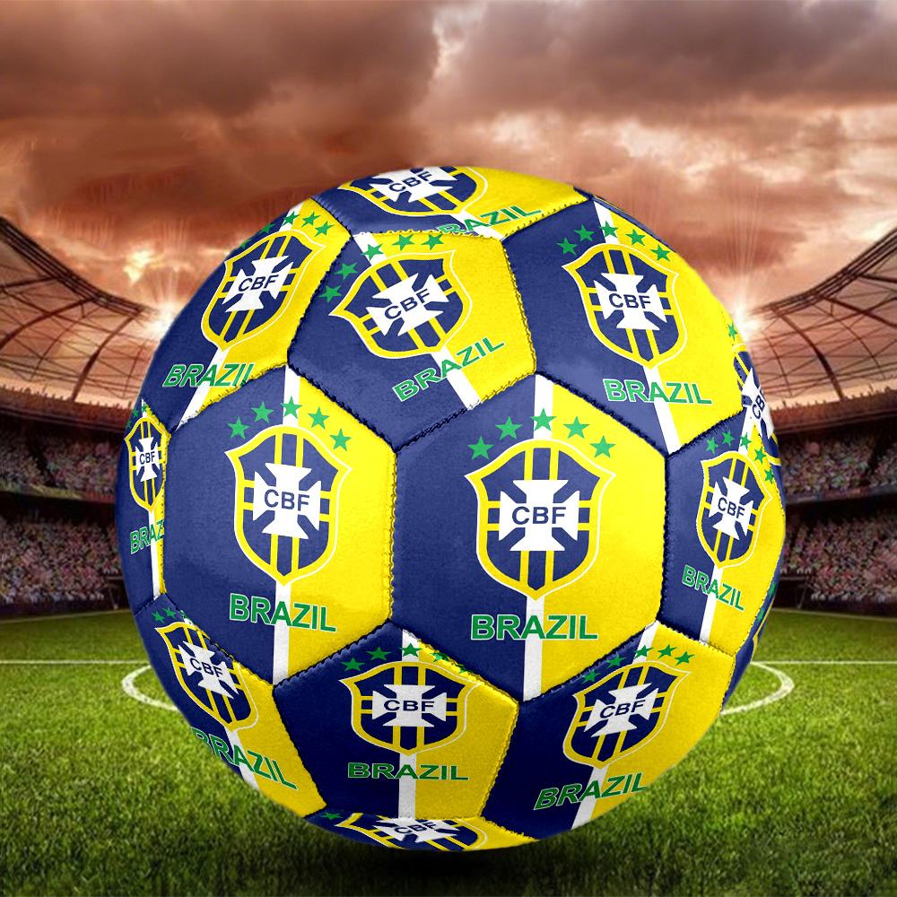 CBF Brazil Indoor Soccer Ball Size 5 Colorful All Ages Machine Stitched PVC Competition Ready Durable High-Bounce