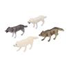 4 Stück Wolf Spielzeugfiguren Handgefertigt Hochsimuliert Tier Actionfiguren Spielsets für Sammlung