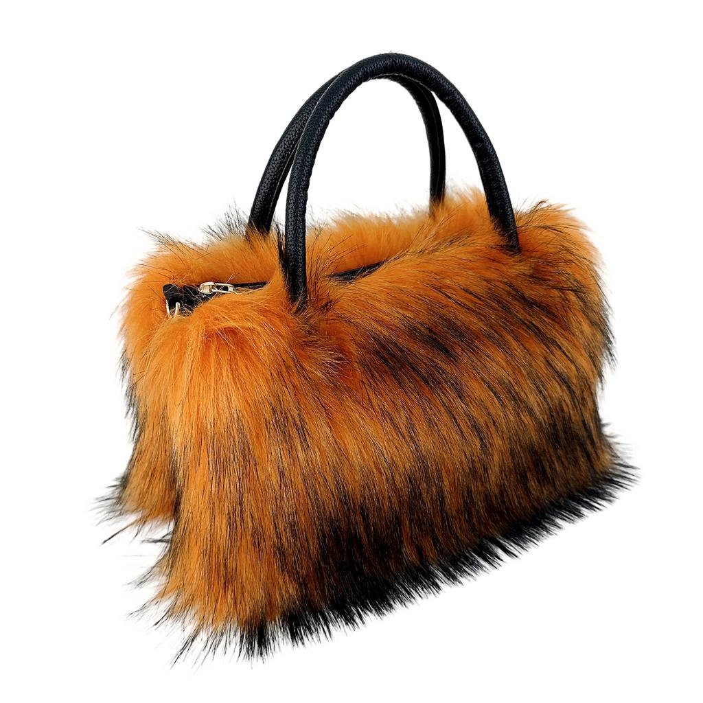 2025 Luxury New Design Women's Faux Fur Handbag Winter Soft Warm Bag Girls Fluffy Large Capacity Tote bag High Quality Fur Purse