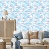 Azure and white military camouflage wallpaper for living room and bedroom 50x1000
