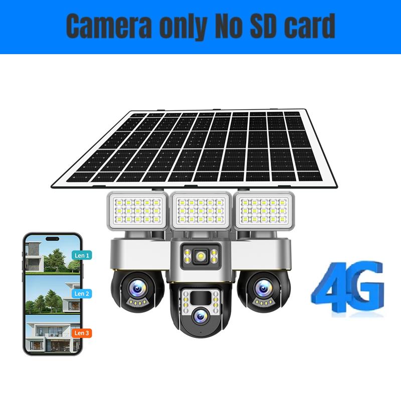 2-in-1 Solar Light & Camera – 3 Screens, 16000mAh, Wireless WiFi CCTV IP Camera, Night Vision Outdoor Surveillance
