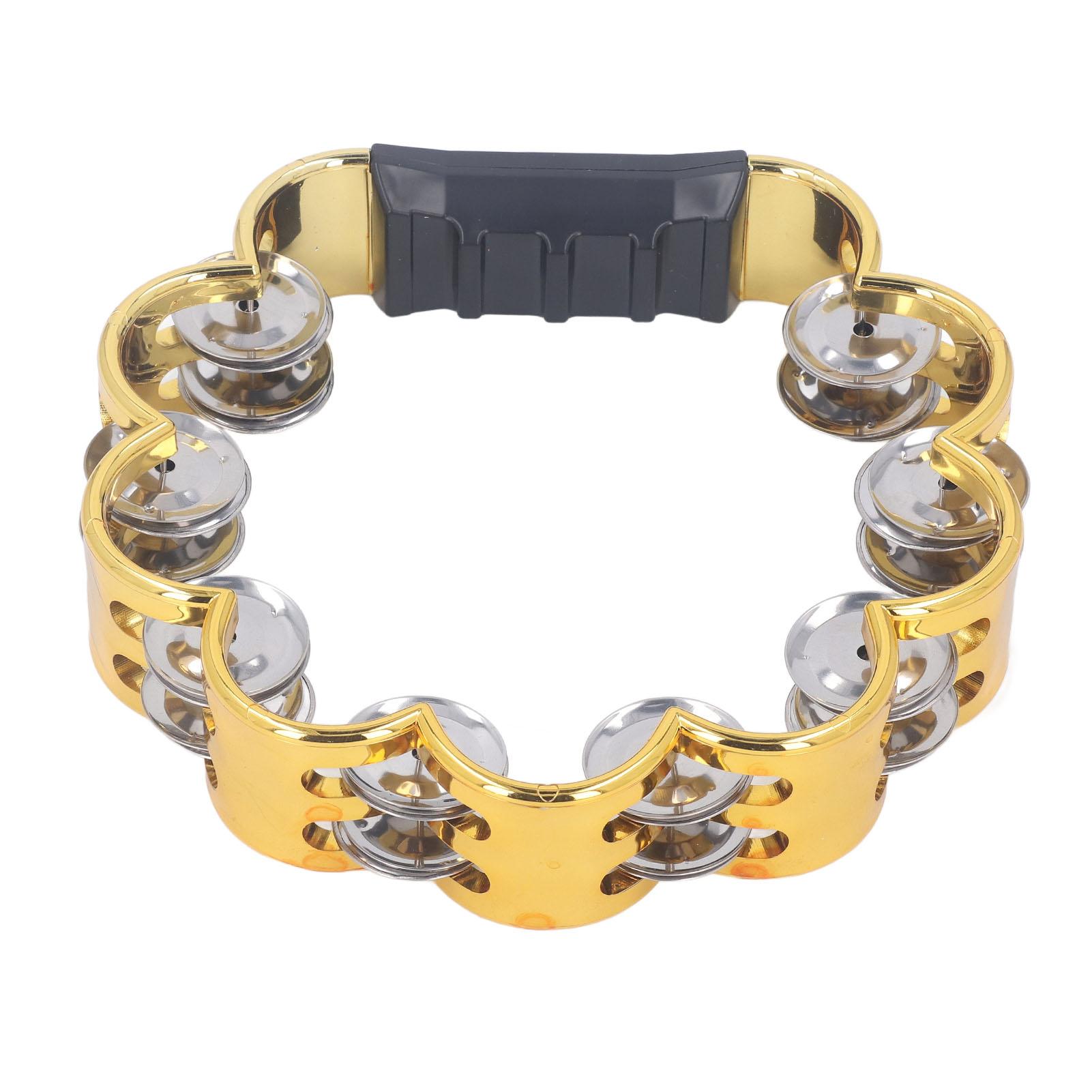 Tambourine Double Row Floral Design Percussion Jingles Hand Instrument for Party Performance
