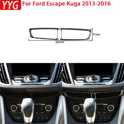 Para Ford Escape Kuga 2013 2014 2015 2016 Accesorios de Fibra de Carbono Panel de Control Automático del Clima Interior del Coche Pegatina de Recorte