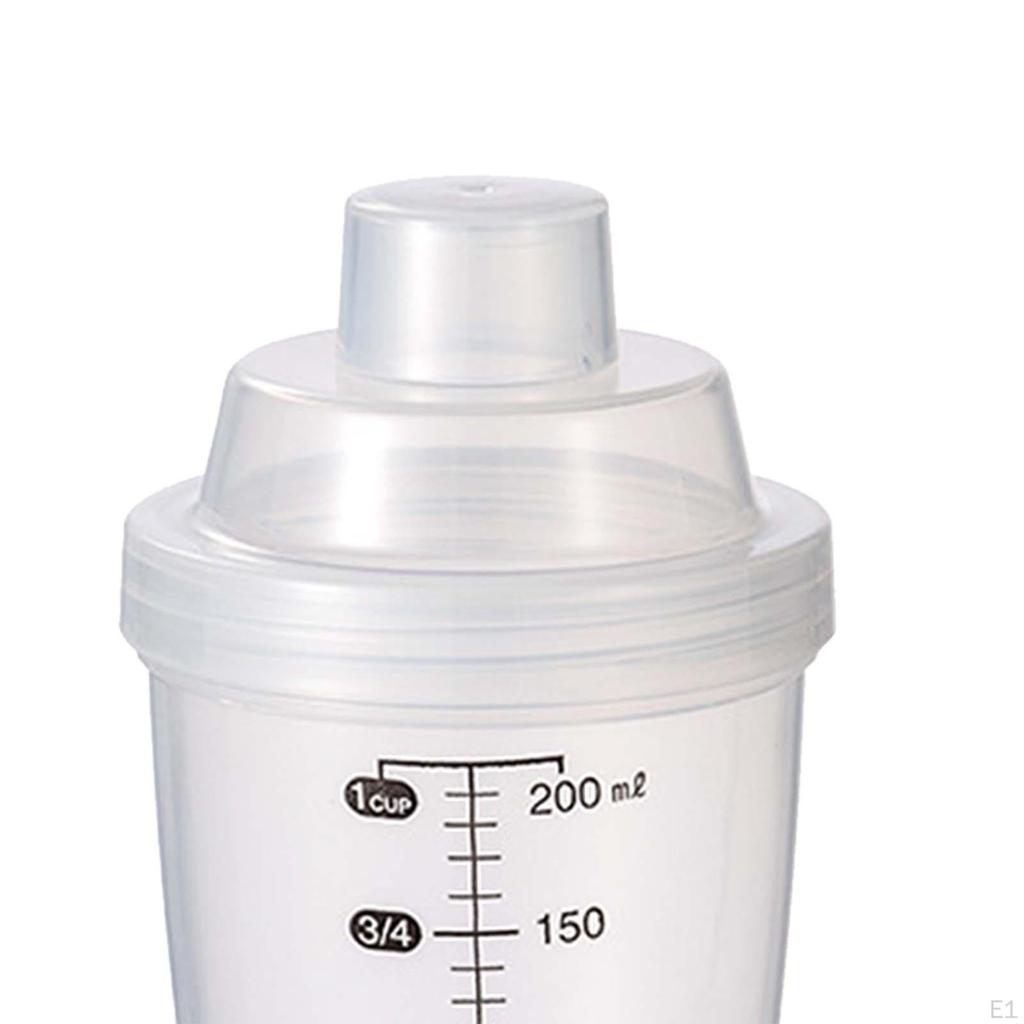 Shakerfles voor proteïnepoeder, helder, klein, gemakkelijk schoon te maken, multifunctioneel, draagbaar, 200 ml drankmixer