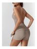 Yoga Fitness One-Piece Spaghetti Strap Tennis Dress with Chest Pad and Anti-Exposure Skirt