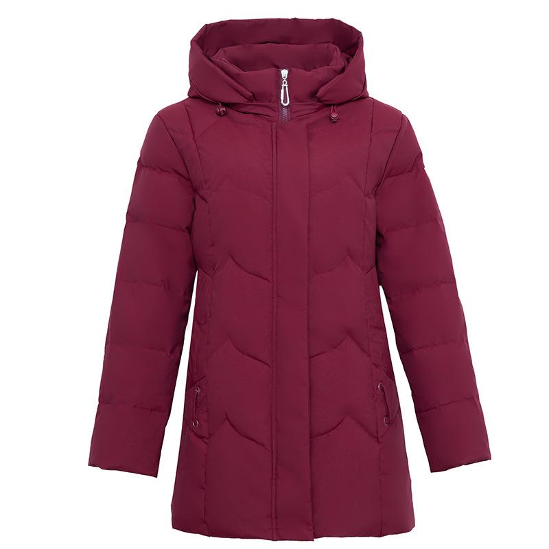 Women's Winter Thickened White Duck Down Cotton-padded Jacket for The Elderly