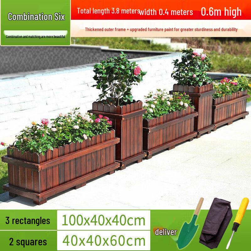 Outdoor Treated Wood Planter Box
