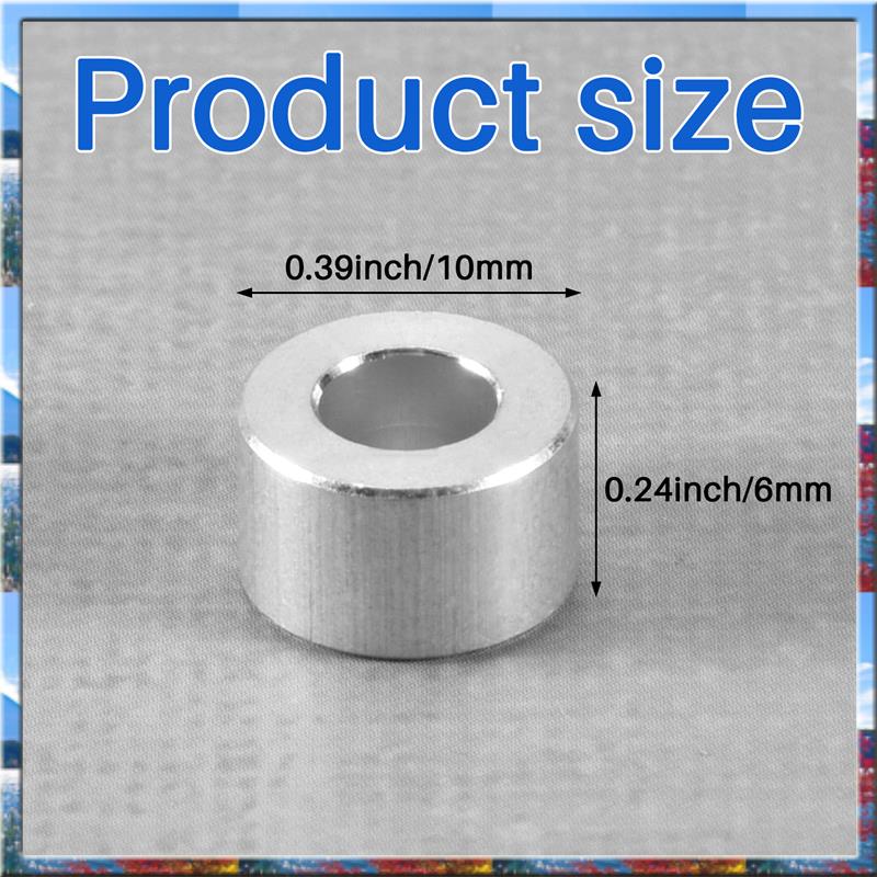 Top Deals Aluminum Column Flat Gasket Bushing 6Mm Aluminum Bushing Aluminum Barrier 3D Printer Accessories For Openbuilds