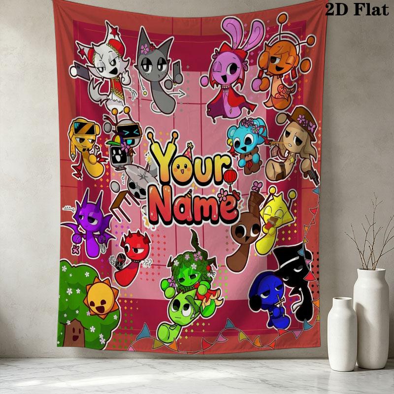 Alien Parade Custom Name Wall Tapestry Aesthetic Wall Hanging Printed Fabric Blanket Decorative Tapestries For Bedroom Room Home Decor
