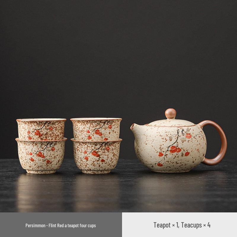 Firestone Gaiwan Tea Set: High-End Ceramic Teapot, Teacup, Handle Kettle for Home or Office Tea Brewing.