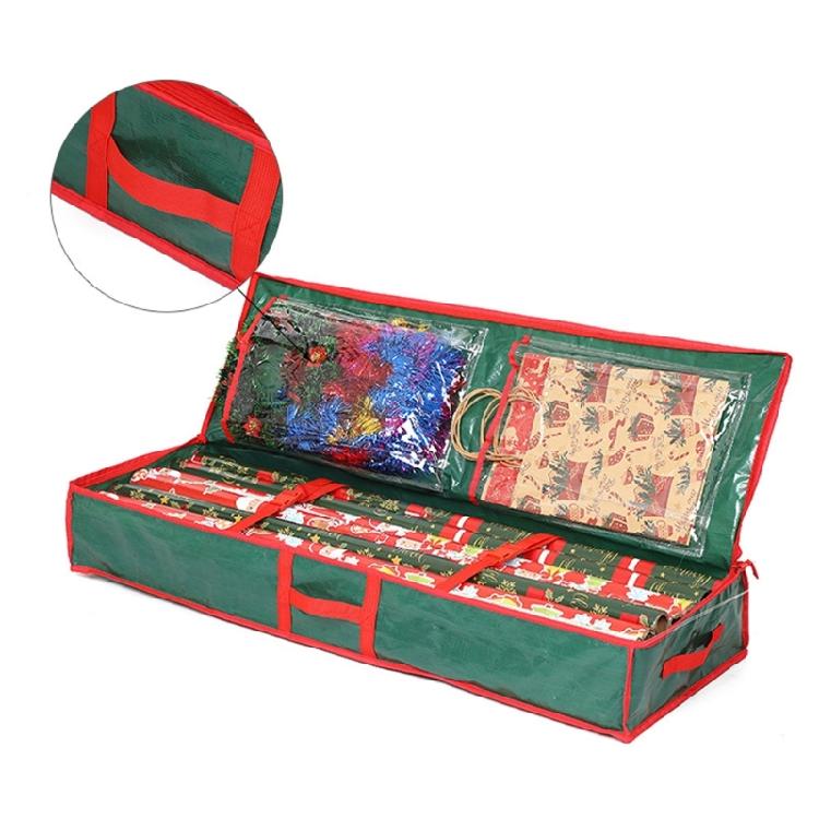 Portable Holiday Gift Wrap Storage Organizer Multi Functional Design Durable Fabric For Seasonal Craft Materials
