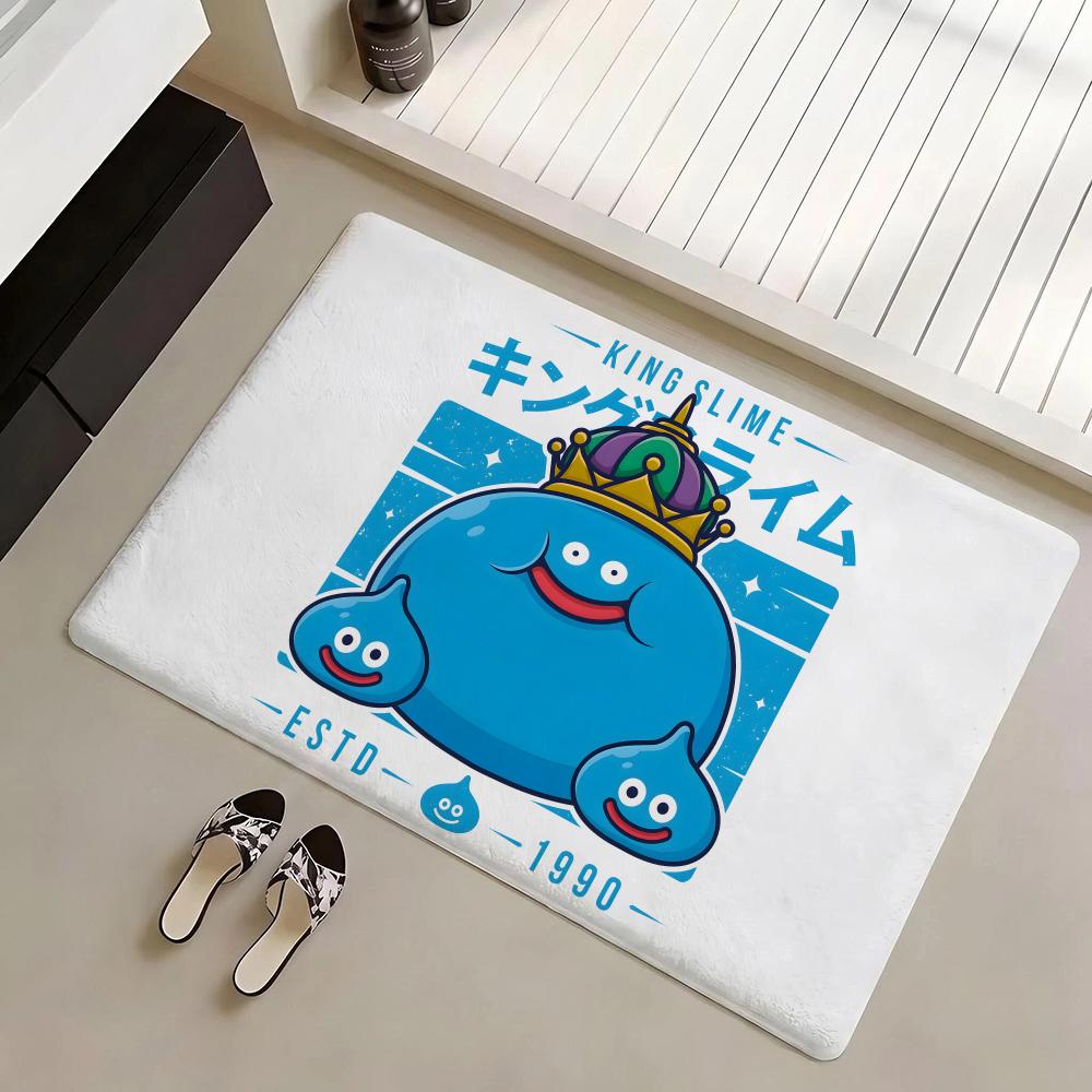 Slime Morimori Dragon Quest Floor Mat Eco Flannel Doormat Non-Slip Odorless Indoor Soft Short Plush Floor Rug