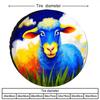Blue Sheep Pattern Car Tire Cover - Durable Polyester Fiber Protective Fender, Universal Fit For All Tires, Vibrant Blue & White