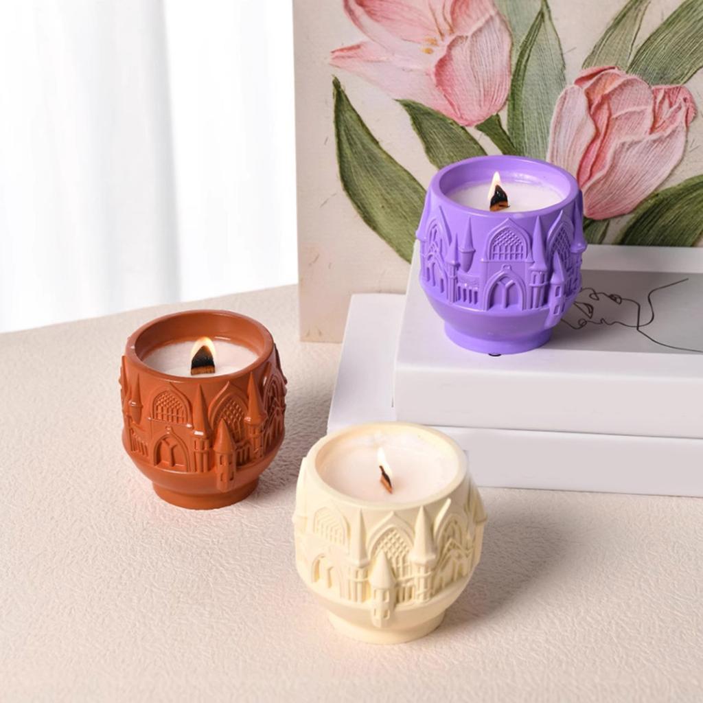 Silicone Mould for Candle Making and Resin Art Castles Storage Cup Crafting Nordic Designs Home Decoration Daily Use