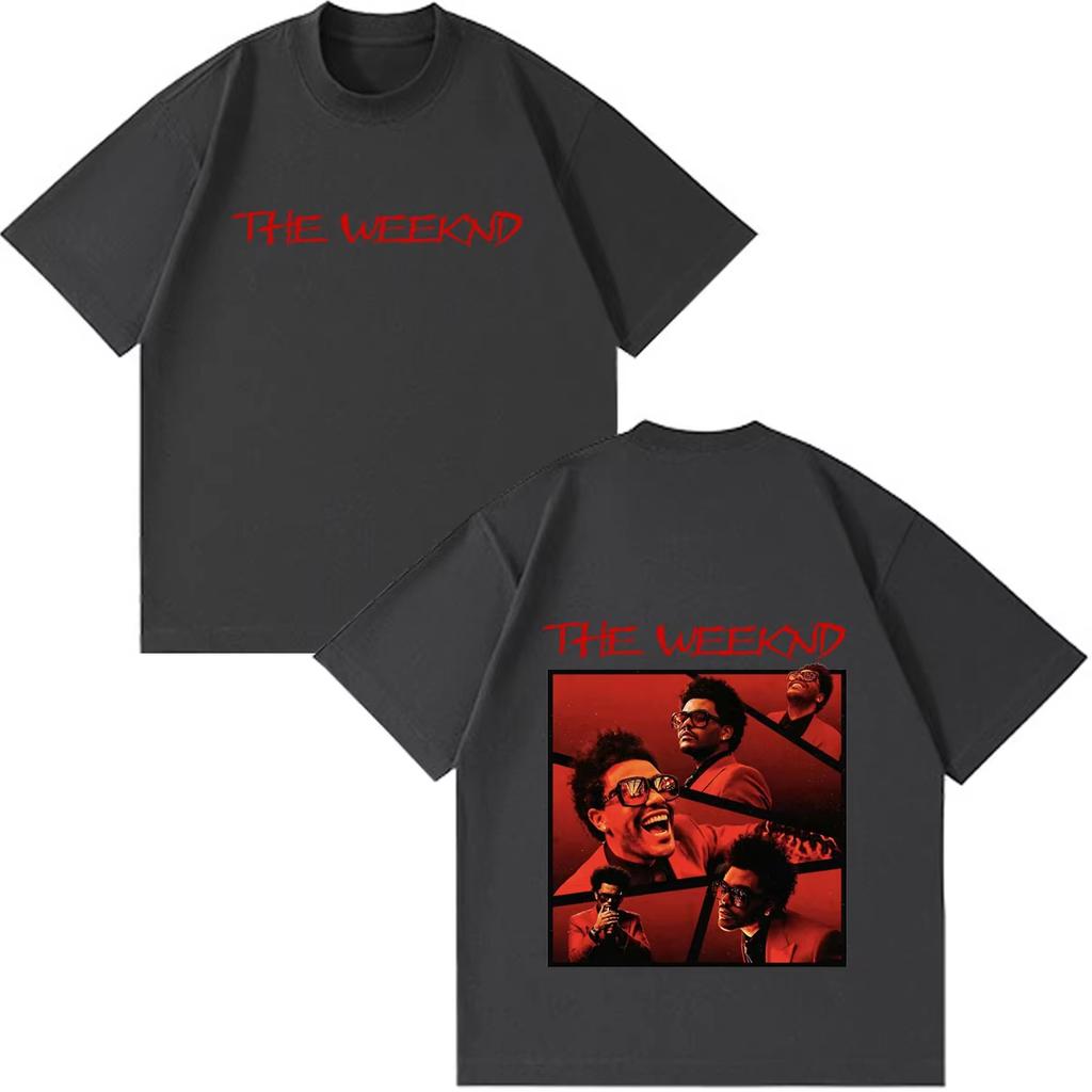 2026 Summer Unisex Fashion Loose Casual Retro Short Sleeve T-shirt Printed with The Weeknd's 2026 World Tour Patterns