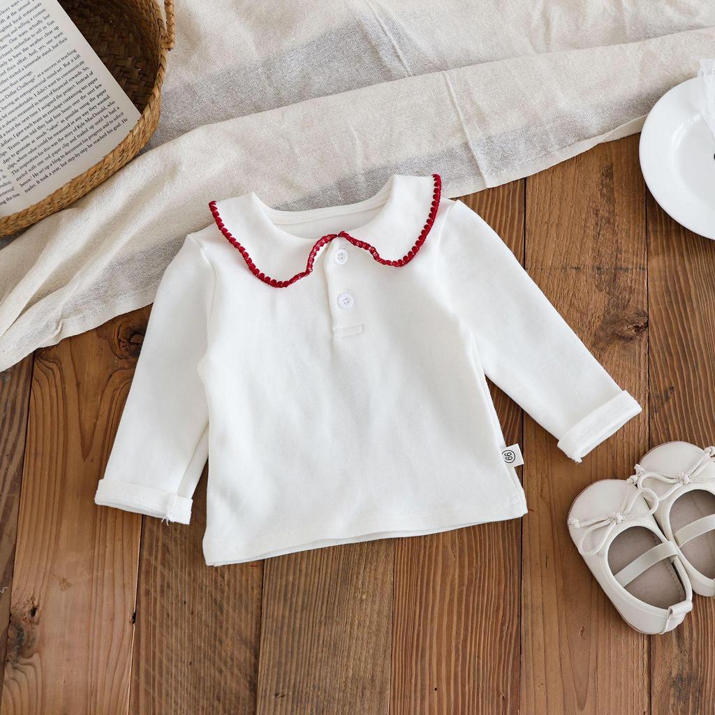 2025 Autumn Korean Style Baby Girl Long Sleeve Outfit - 1 Year Old Full Moon Overalls Set