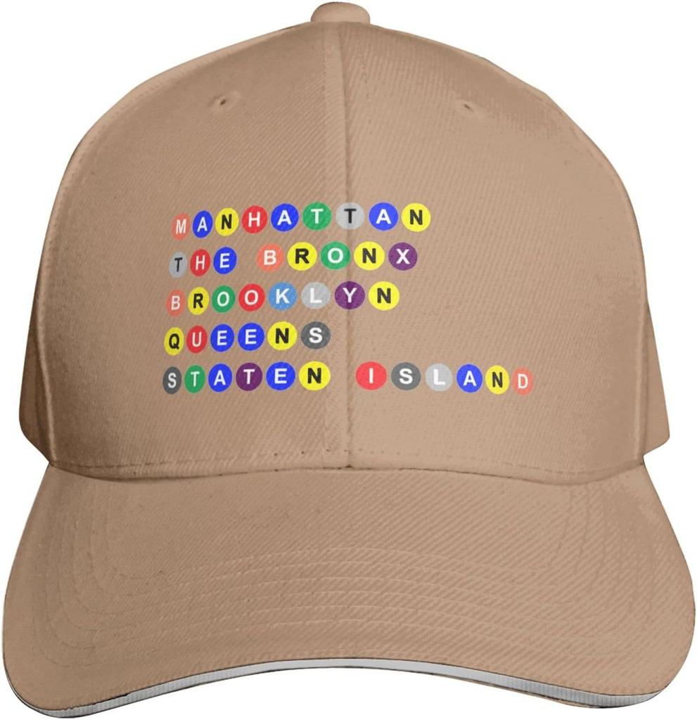 NYC Fünf Boroughs U-Bahn Stil Baseballkappe Verstellbar Polyester Dad Hat für Erwachsene Unisex