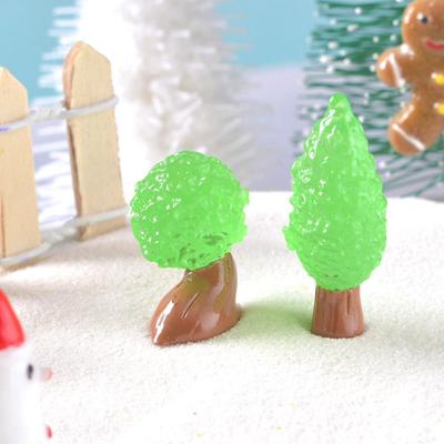 Niedliches leuchtendes Cartoon-Bäumchen Mikro-Landschaft Garten-Dekoration DIY Transparentes Harz-Zubehör