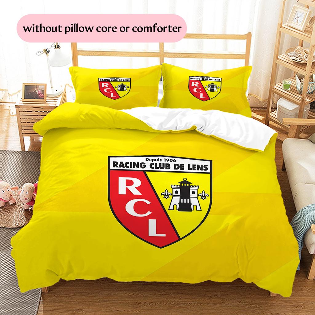 Racing Club De Lens2 Pattern Bedding Quilt Set  Home Decoration  Gift (1 * Duvet Cover + 2 * Pillowcase  Without Core)