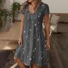 Women's Fashion Summer Casual Short Sleeve Floral Print Dresses