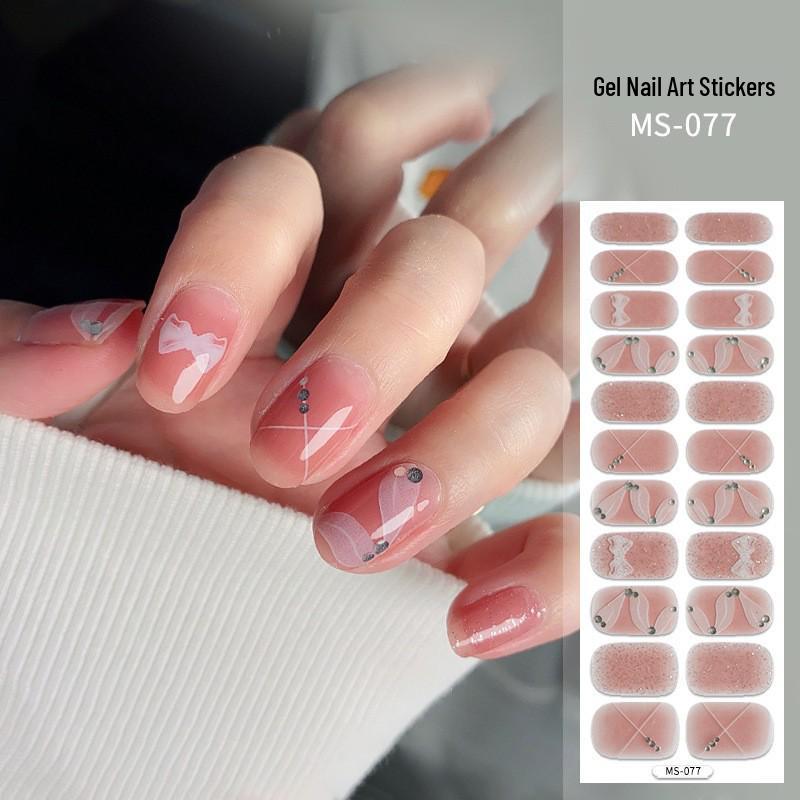 New Style Red Book Gel Nail Stickers: Semi-Western, Korean No-Bake Nail Art