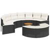VidaXL Salon de jardin 3 pcs demi-rond noir résine tressée, ensemble de salon de jardin, cadre de salon de jardin, canapé de 3262078