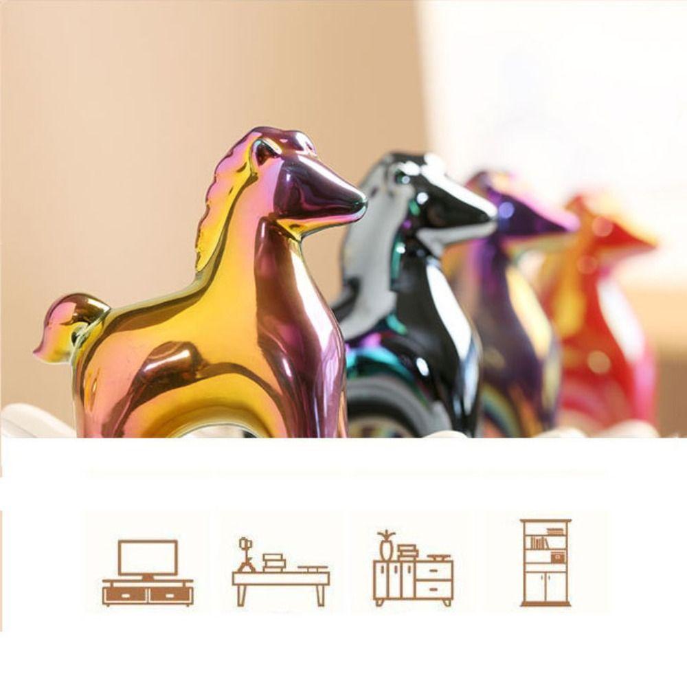 Mini Konik na bujaczku Ozdoba Ceramiczny Koń Dekoracja Roku Konia Rzeźba Konia Rękodzieło Gabinet