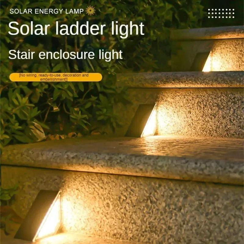 LED Step Lamp Stair Light Outdoor Waterproof Solar Powered Decor Lighting Garden Decoration Step Deck Path Fence 1~8pcs