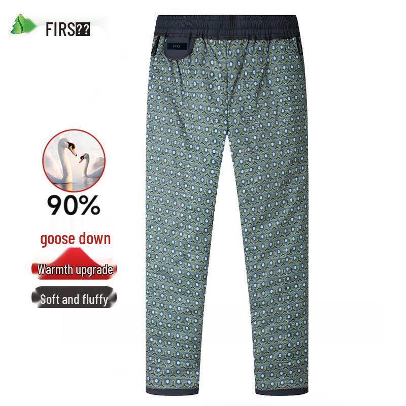 Shanshan Men's 90% Goose Down Straight-Leg Winter Pants