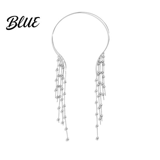 Corrosion-resistant Jewelry Long Tassel Metal Open Choker Star Imitation Pearl