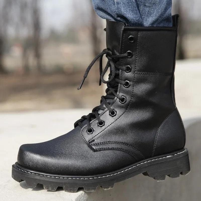 Herren Stahlkappe Arbeitssicherheitsschuhe Taktische Bota Kampfstiefel Herren Freizeitschuhe Durchstichsichere Versicherungsschuhe Motorradstiefel