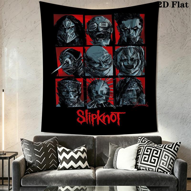 Slipknot Wall Tapestry Bold Room Tapestry Background Cloth Fashion Print Atmospheric Background Cloth Wall Covering Decoration Home Decor