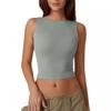Solid Color round Neck Neck Sleeveless Top Pure Color round Neck Slim Fit Sleeveless Top Women