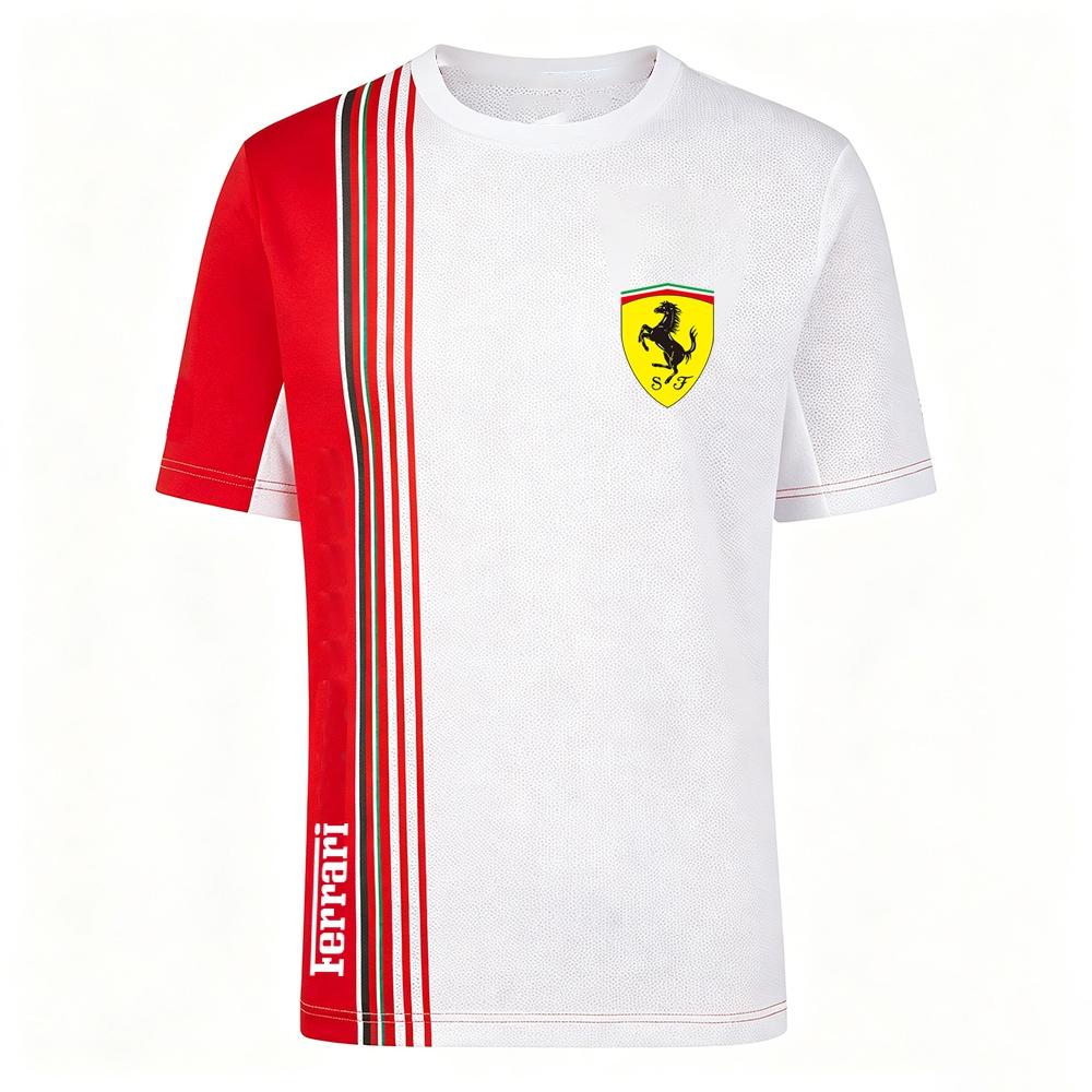 2026 Ferrari Summer Round Neck 3D Print T-shirt Formula 1 Motor Racing Short Sleeve Top