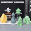 Aromatická svíčka Duch Halloween Silikonová forma DIY Kreativní ozdoba ve tvaru dýně