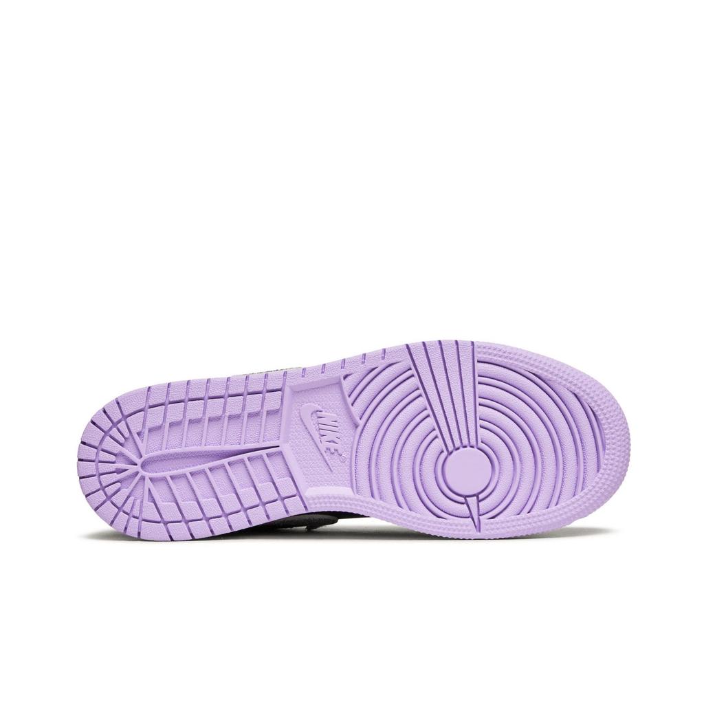 Air Jordan 1 Low SE Grade School 'Houndstooth' (Unisex) Black / Lilac / Metallic Silver / White Kids' Basketball Shoes DH0570 015