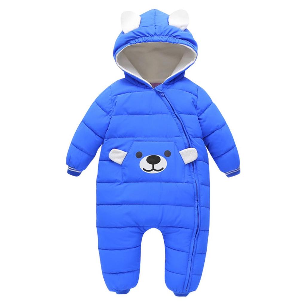 Teplá bavlněná kombinéza pro novorozence – Hřejivý podzimní/zimní kojenecký outfit